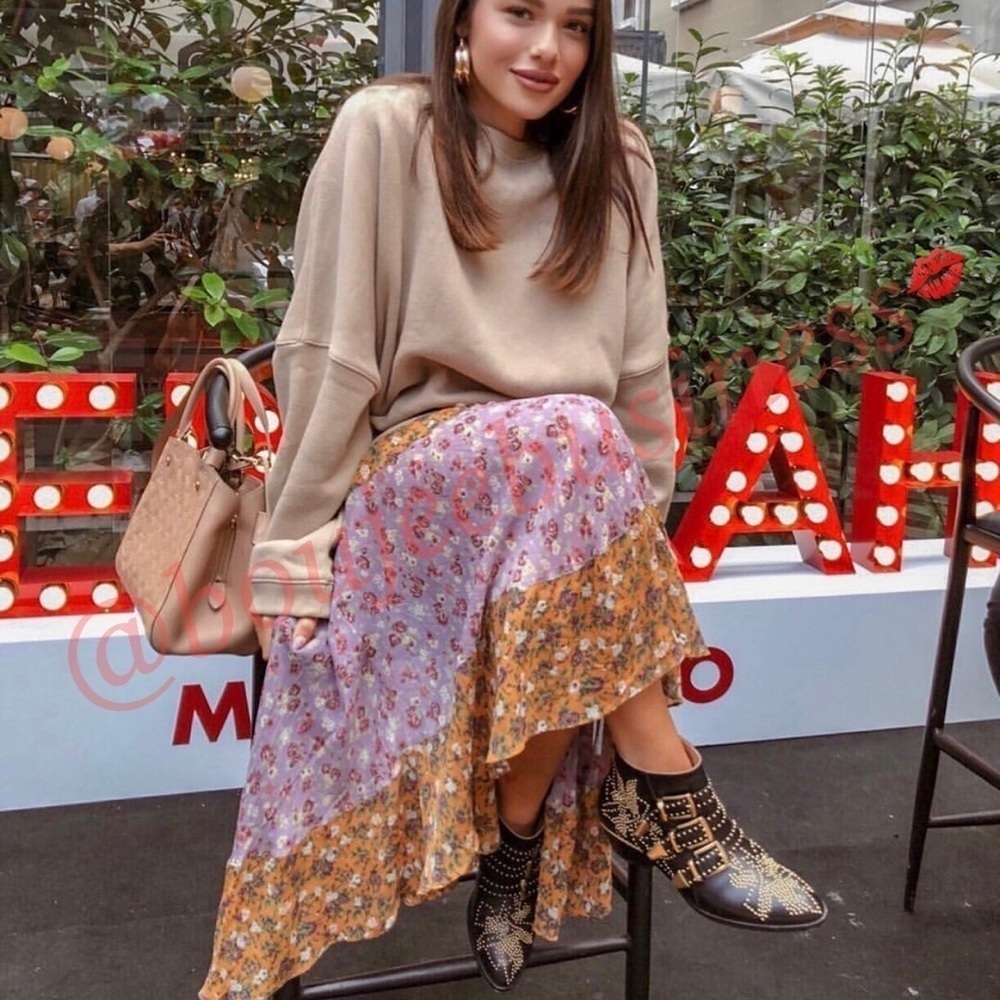 ZARA Floral Print Skirt